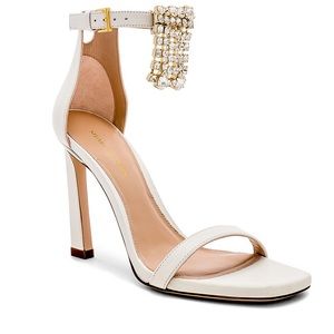 Stuart Weitzman Fringe Square Nudist Heel